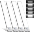 4 Pack Under Cabinet Lighting, Rechargeable Motion Sensor Light Indoor, Wireless Dimmable Magnetic Closet Lights, 32 LED Under Counter Lights for Kitchen
