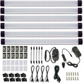 LED Under Counter Light Rigid Bar Kit, Plug in Corded Under Cabinet Lighting with 12V LED Dimmable Switch for Counter Shelf Showcase Display Lighting (6 Panels,Warm White)