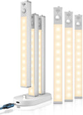 7" Under Cabinet Lighting with Charging Station, 6 Pack | LED Motion Sensor Light Indoor, Rechargeable Closet Lights with Dimmable Brightness for Cabinets