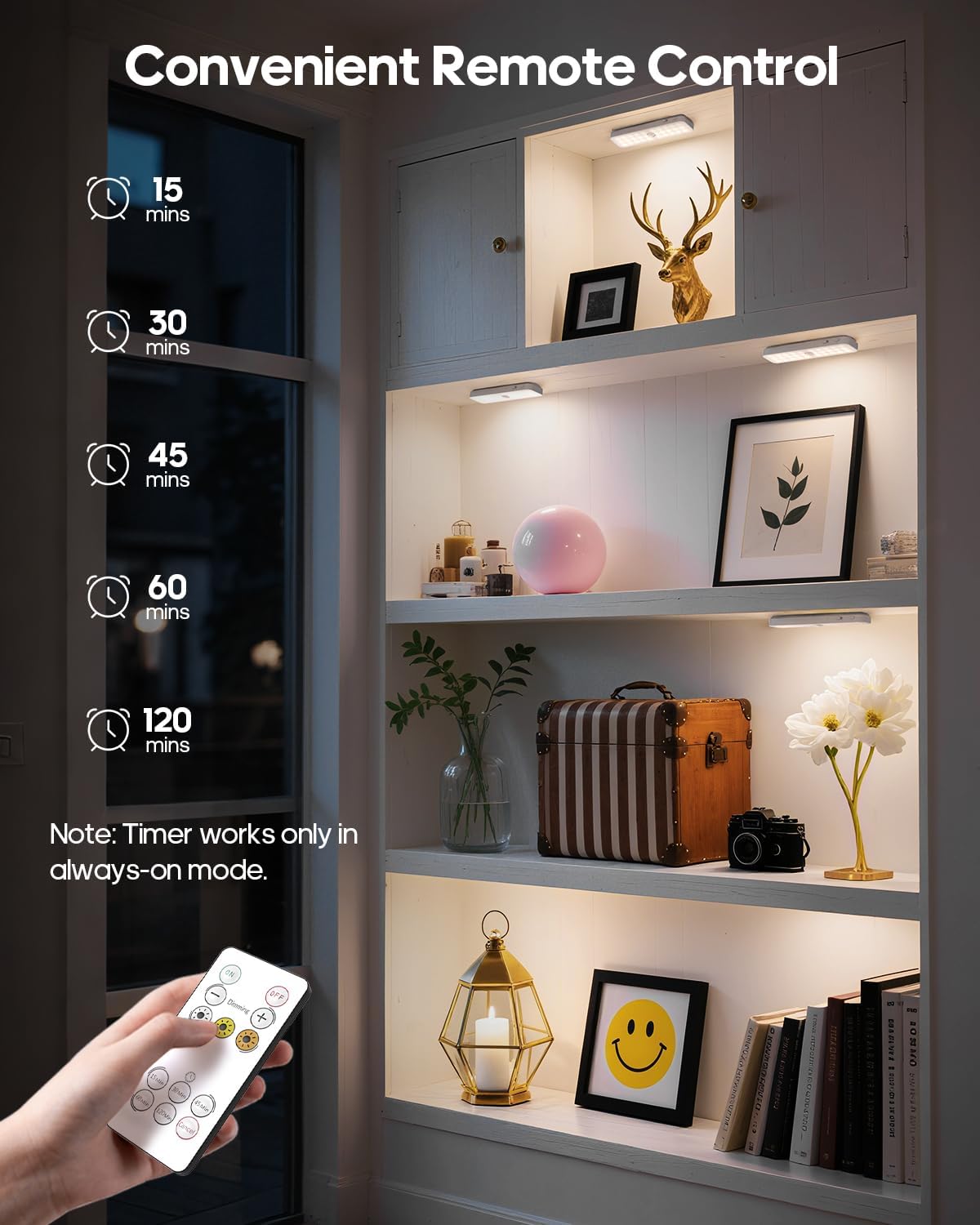 6" Under Cabinet Lighting with Motion Sensor, 5 Pack | Rechargeable Motion Sensor Light Indoor