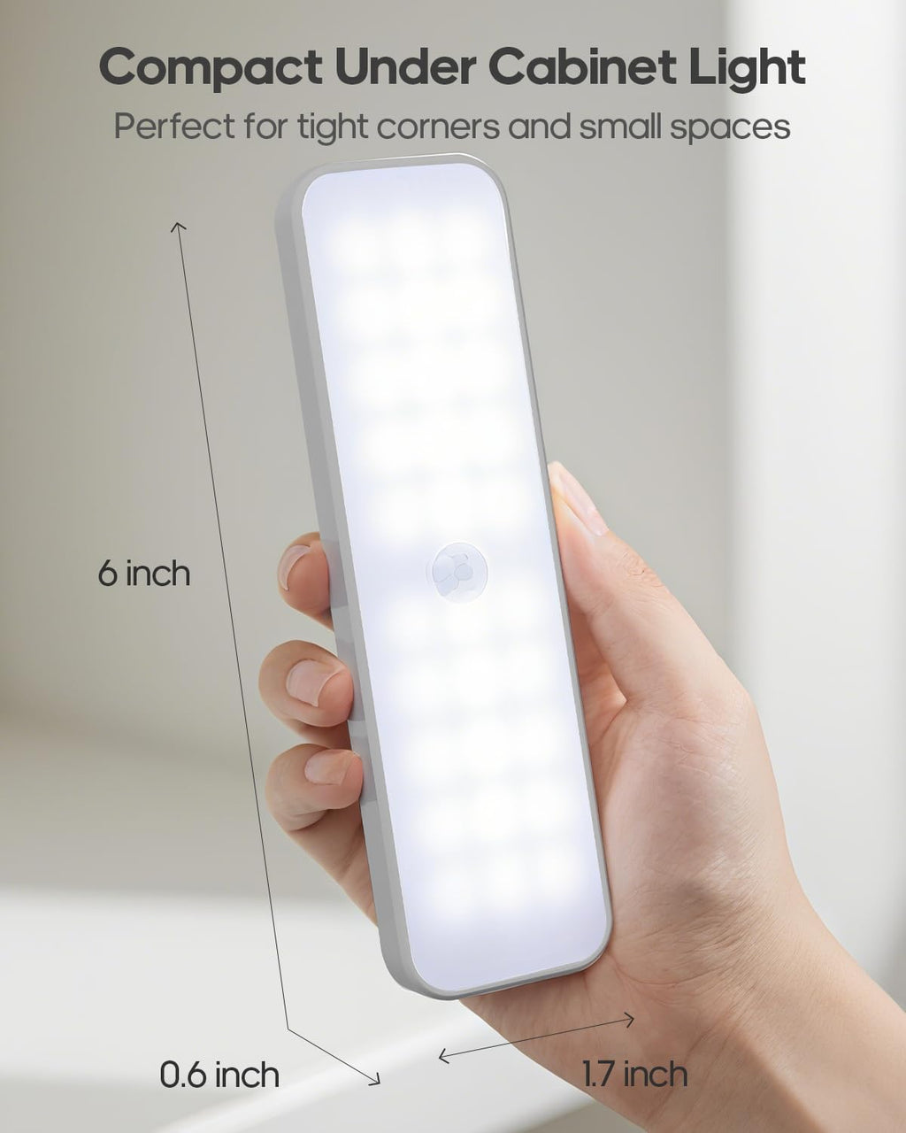 6" Under Cabinet Lighting with Motion Sensor, 5 Pack | Rechargeable Motion Sensor Light Indoor