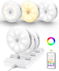 Under Cabinet Lighting with Charging Station, 1000mAh Rechargeable Puck Lights with Remote (6 Packs)