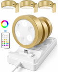 Rechargeable Battery Magnetic Poster Lights with 3 Color Temps & 12 RGB, Remote Dimmable Timer Light (6 Pack with Charging Station)