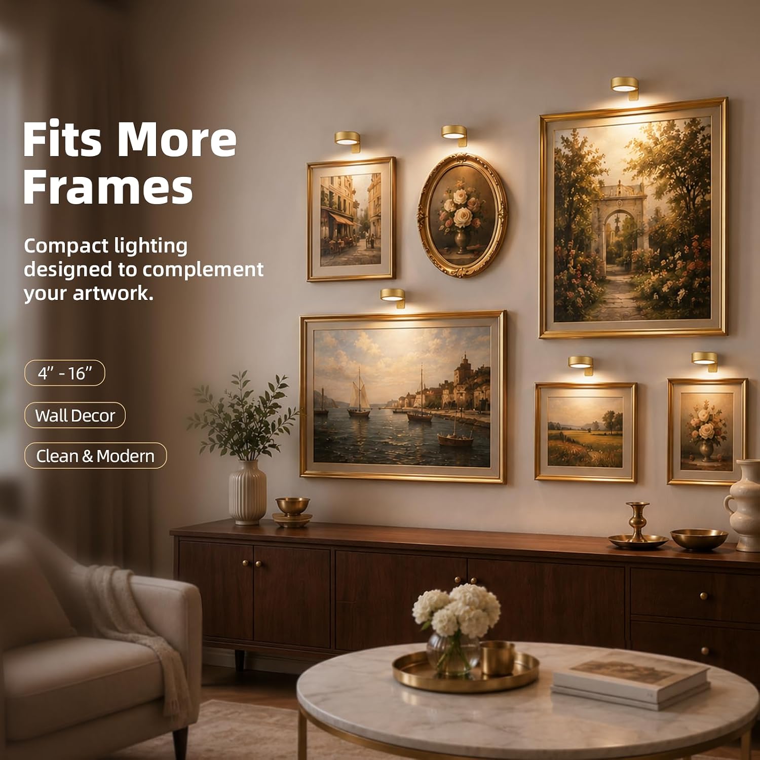 2000mAh Rechargeable Battery Magnetic Poster Lights with 3 Color Temps & 12 RGB, Remote Dimmable Timer Painting Light (6 Pack)