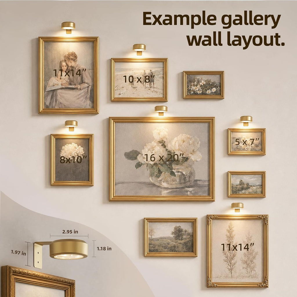 2000mAh Rechargeable Battery Magnetic Poster Lights with 3 Color Temps & 12 RGB, Remote Dimmable Timer Painting Light (6 Pack)