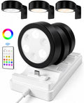 Rechargeable Battery Magnetic Poster Lights with 3 Color Temps & 12 RGB, Remote Dimmable Timer Light (6 Pack with Charging Station)