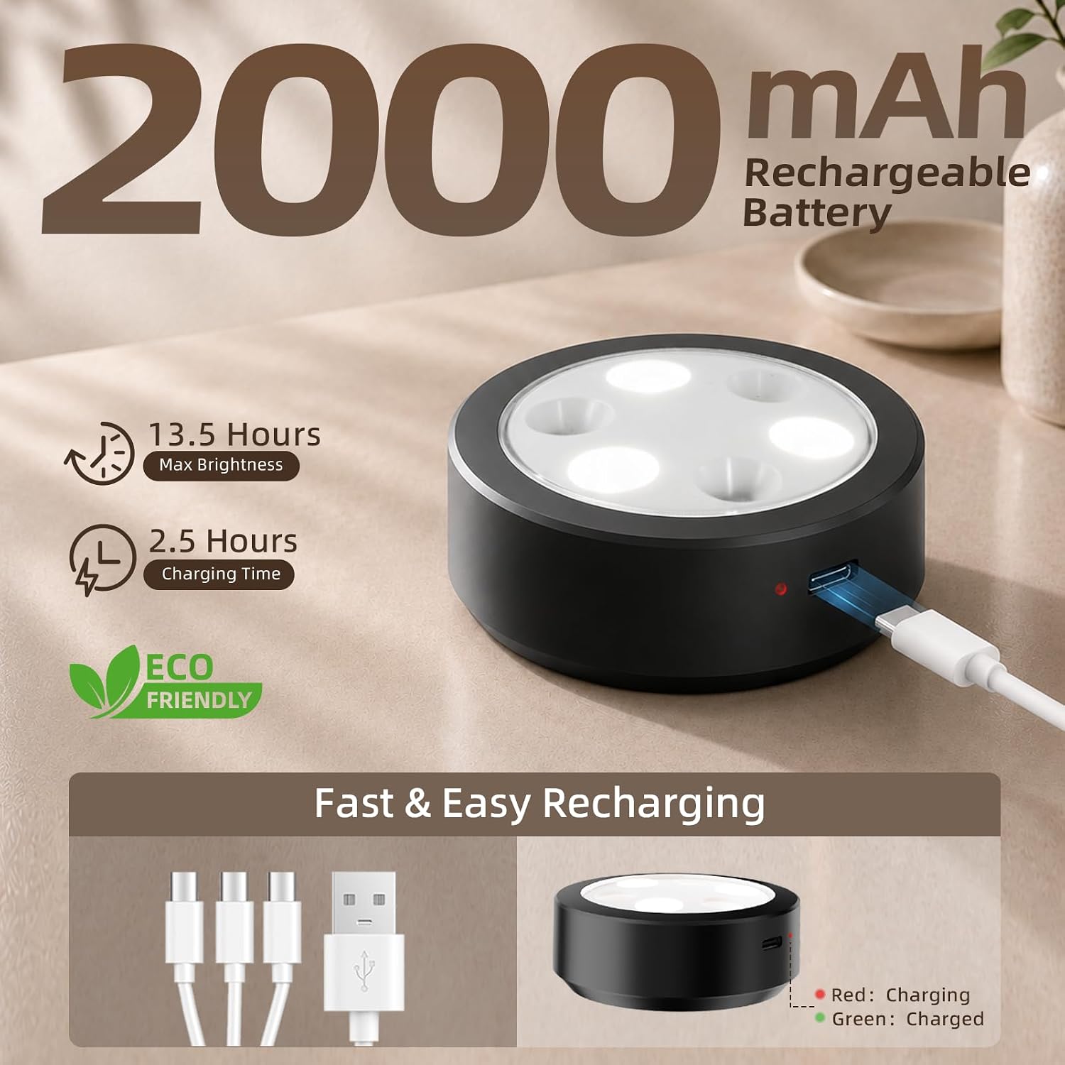 2000mAh Rechargeable Battery Magnetic Poster Lights with 3 Color Temps & 12 RGB, Remote Dimmable Timer Painting Light (6 Pack)